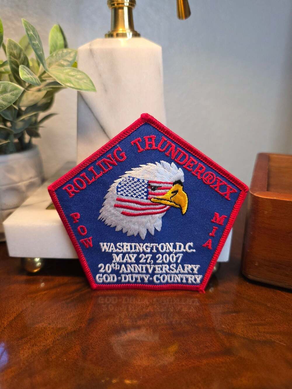 Rolling Thunder XX 20th Anniversary Washington D.C. POW MIA Embroidered Patch
